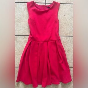Jane Norman sleeveless fit & flare pleated fuchsia pink cocktail party dress 4